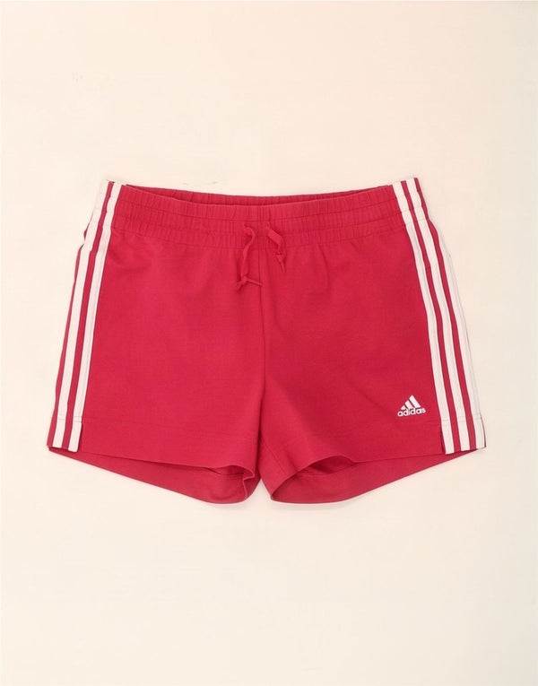 Adidas Womens Sport Shorts UK 12/14 Medium Pink Cotton