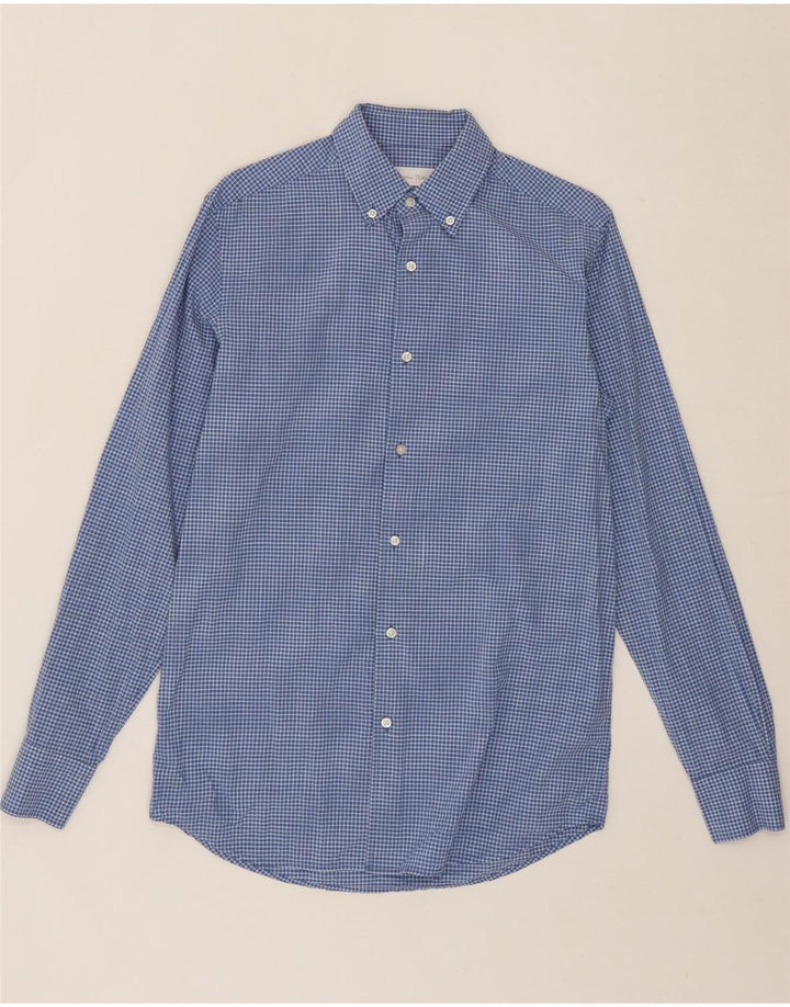 MASSIMO DUTTI Mens Shirt Small Blue Check Vintage Massimo Dutti and Second-Hand Massimo Dutti from Messina Hembry 
