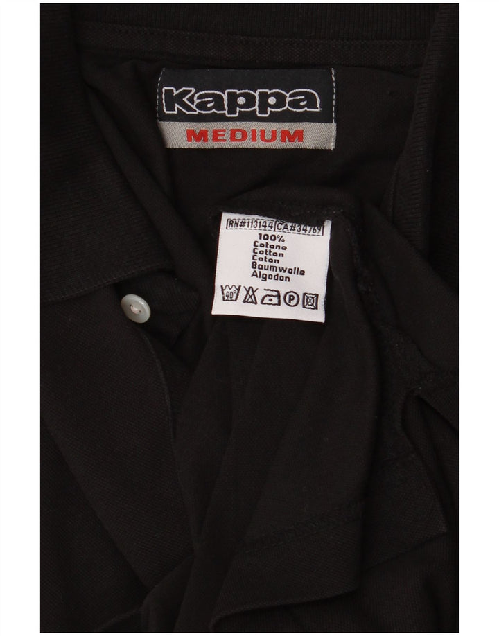 Kappa Mens Polo Shirt Medium Black Cotton