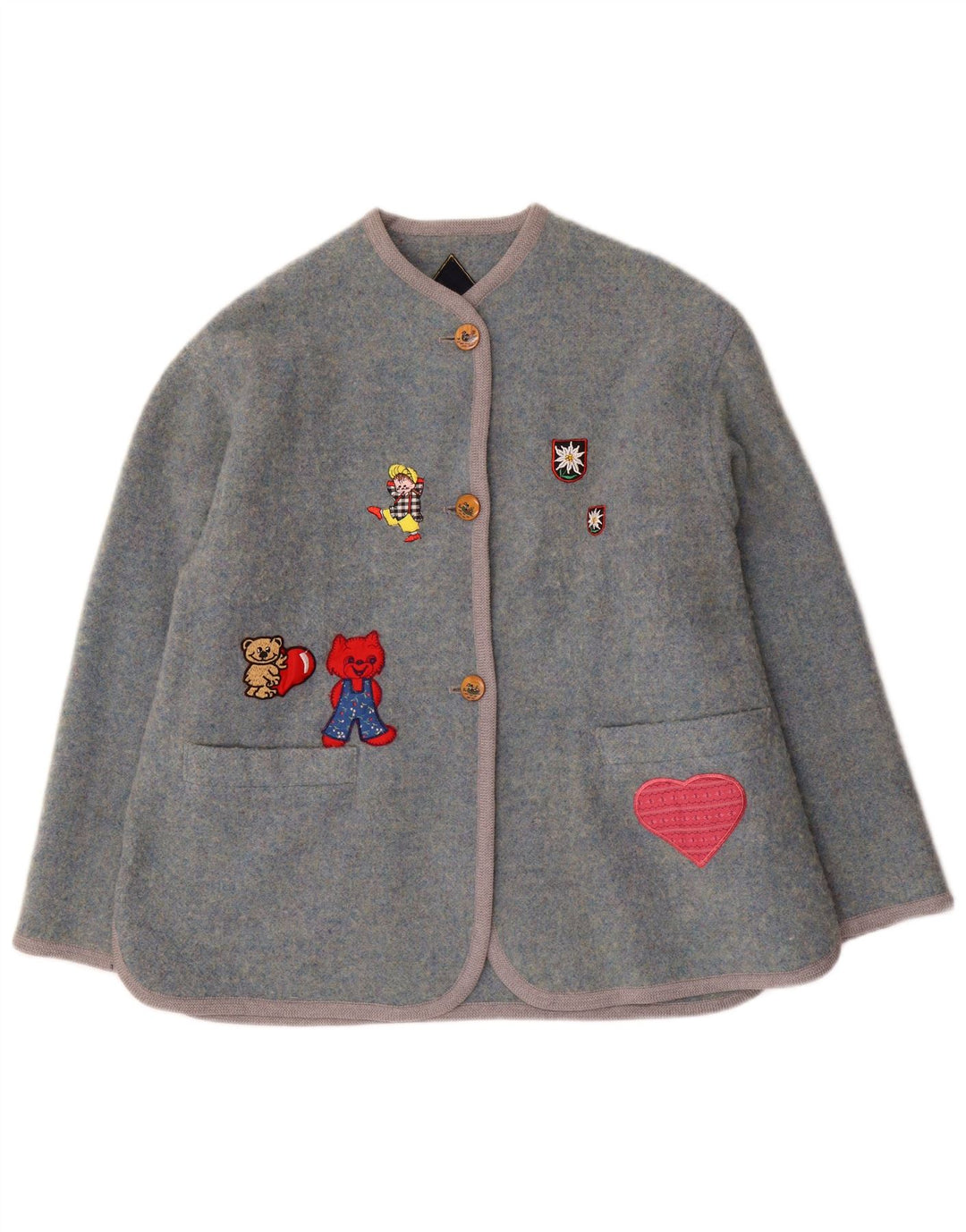 Ouragan Girls Graphic 3 Button Blazer Jacket 13-14 Years Blue