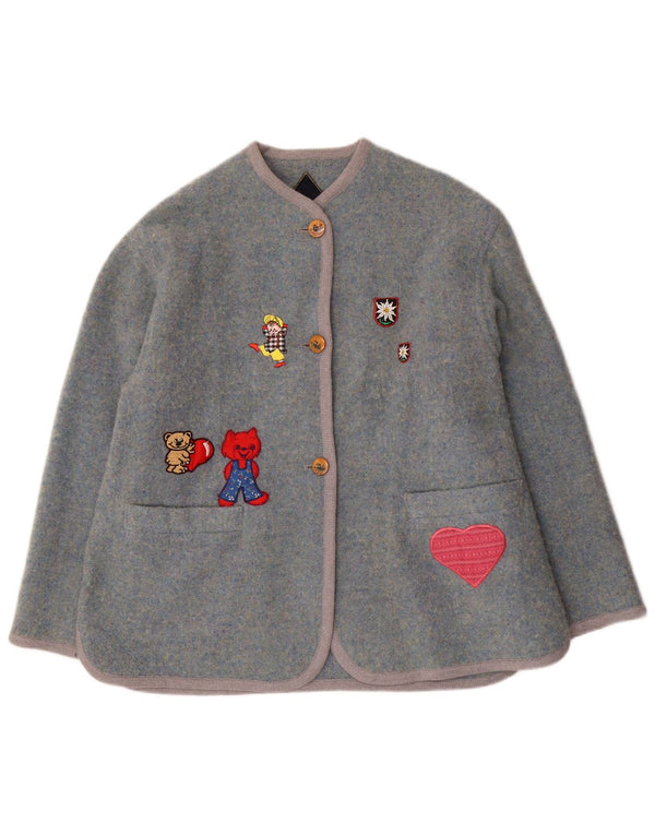 Ouragan Girls Graphic 3 Button Blazer Jacket 13-14 Years Blue
