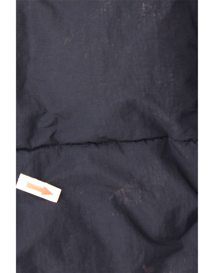 Zara Mens Hooded Padded Jacket UK 40 Large Navy Blue Polyester