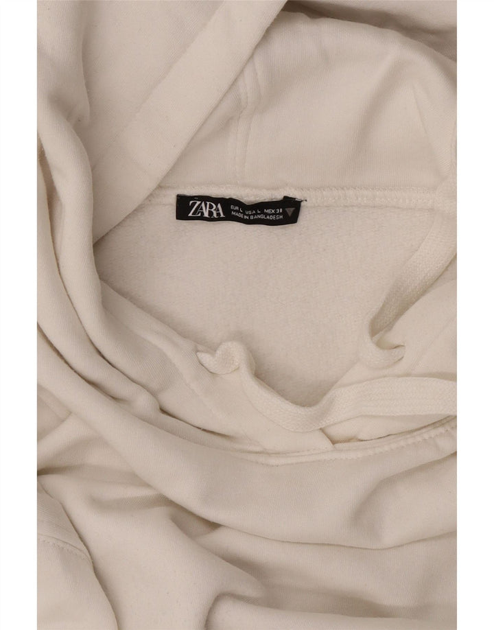 Zara Womens Oversized Hoodie Jumper UK 16 Large White