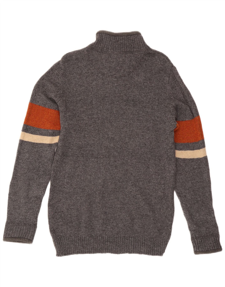 Marks & Spencer Mens Blue Harbour Zip Neck Jumper Sweater Small Grey