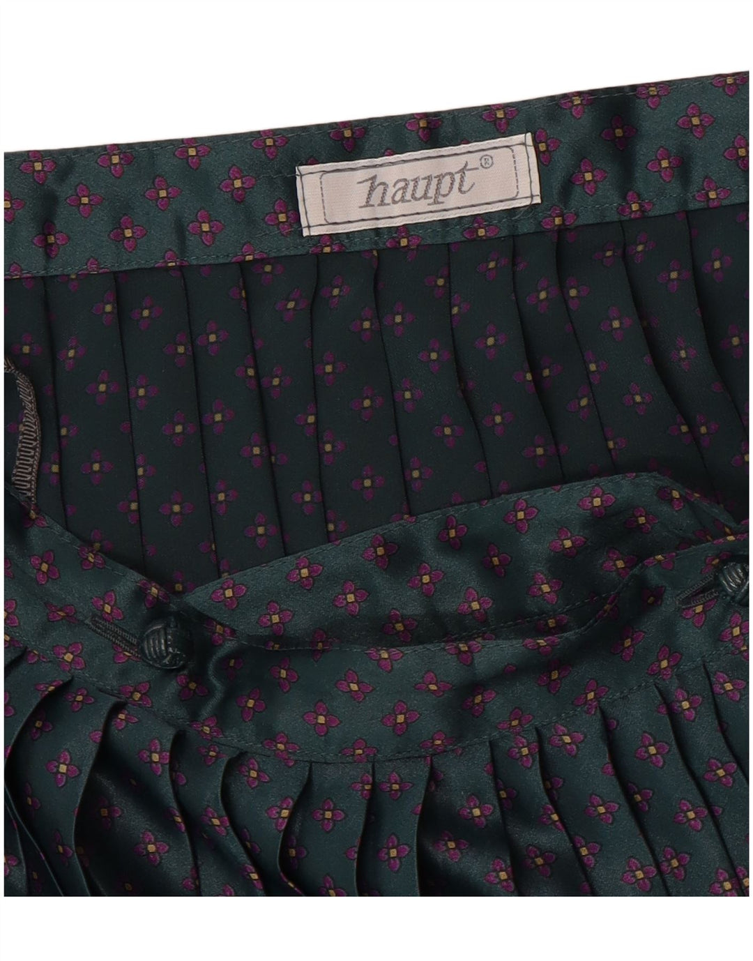 Haupt Womens Knife Pleated Skirt W28 Medium Green Floral