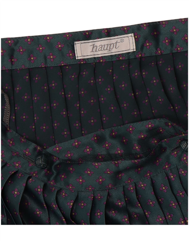 Haupt Womens Knife Pleated Skirt W28 Medium Green Floral