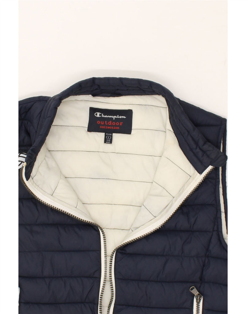 CHAMPION Boys Padded Gilet 11-12 Years Large Navy Blue Polyamide | Vintage Champion | Thrift | Second-Hand Champion | Used Clothing | Messina Hembry 