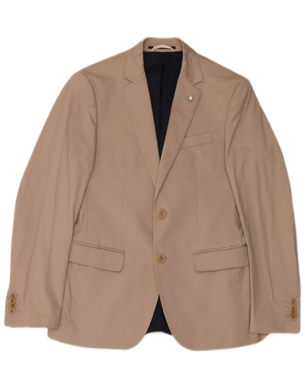 Liu Jo Mens 2 Button Blazer Jacket IT 48 Medium Beige Cotton