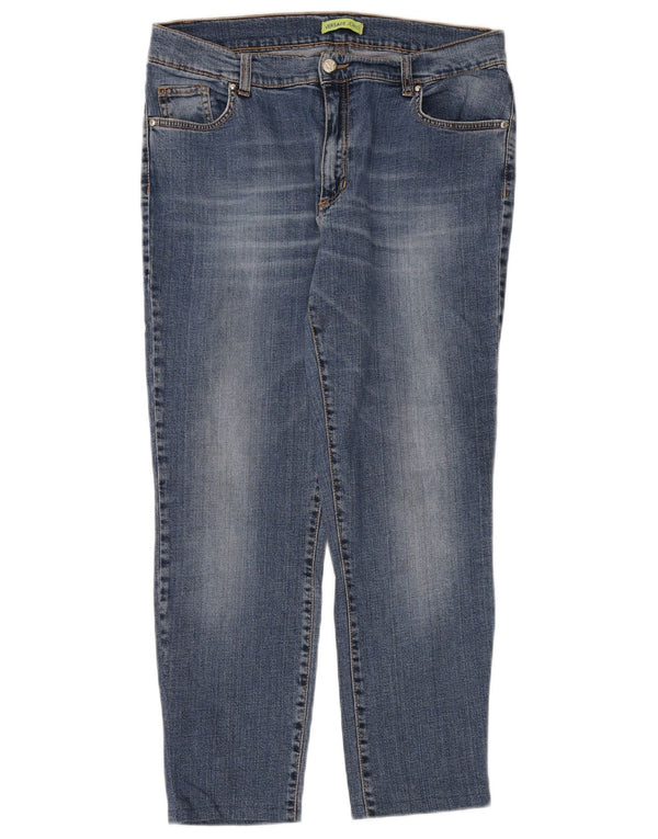 Versace Womens High Waist Tapered Jeans IT 48 XL W32 L26 Blue Cotton
