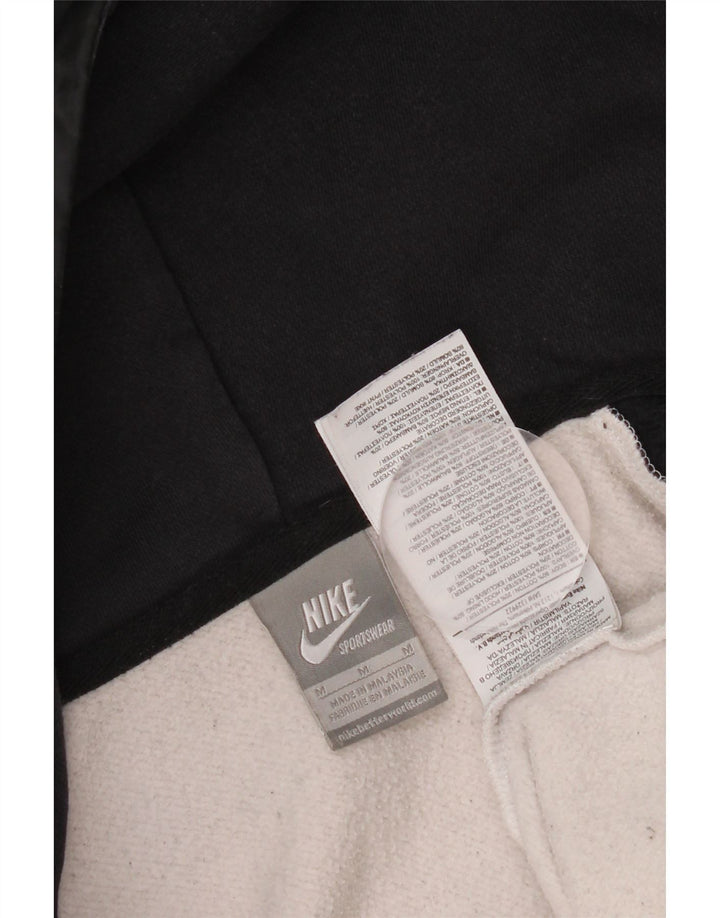 Nike Mens Graphic Zip Hoodie Sweater Medium Black Colourblock Cotton