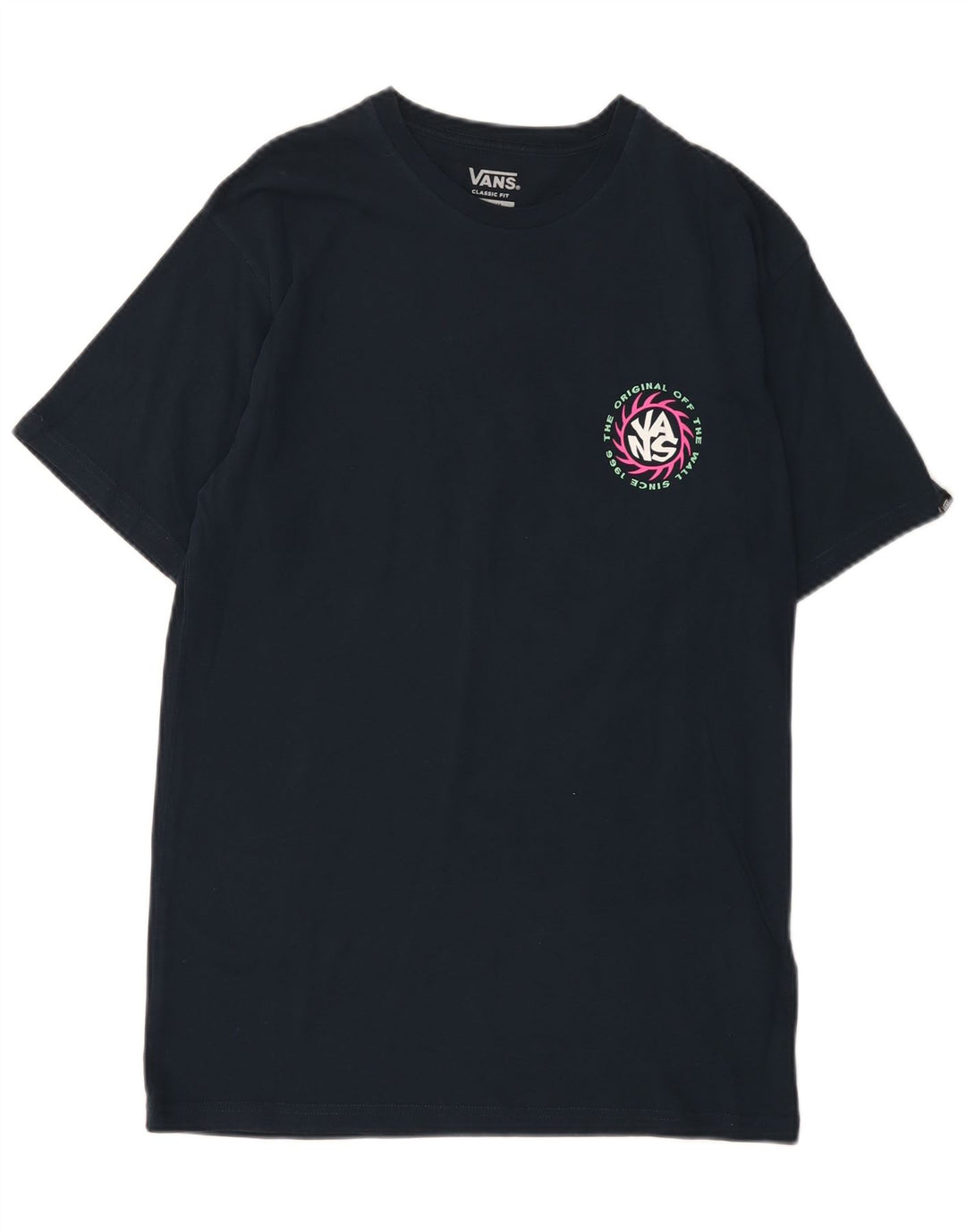 Vans Mens Classic Fit Graphic T-Shirt Top Medium Navy Blue Cotton