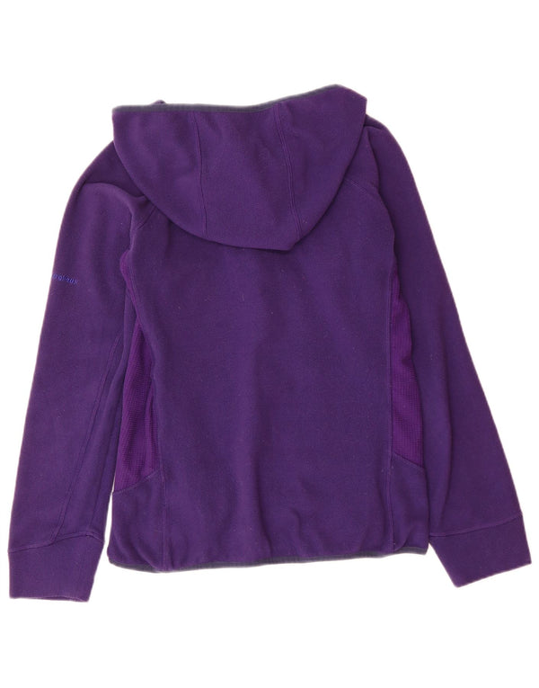 Berghaus Womens Zip Neck Hooded Fleece Jumper UK 14 Large Purple Polyester