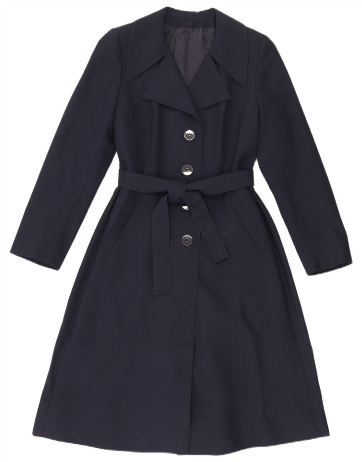 Giole Womens Overcoat IT 44 Medium Navy Blue