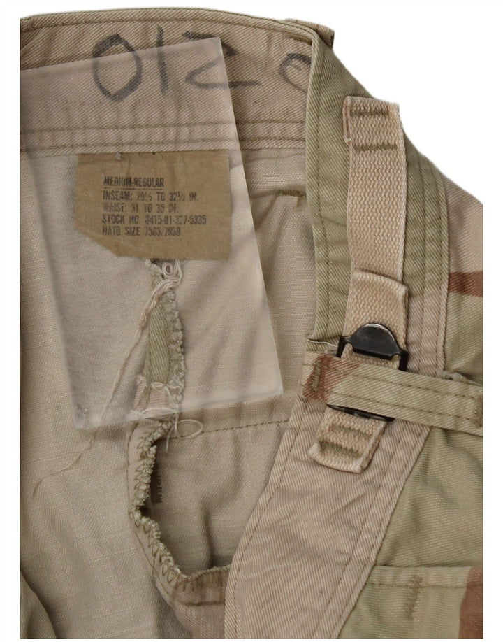 Vintage Mens Regular Fit Cargo Trousers Medium W34  L31 Beige Camouflage