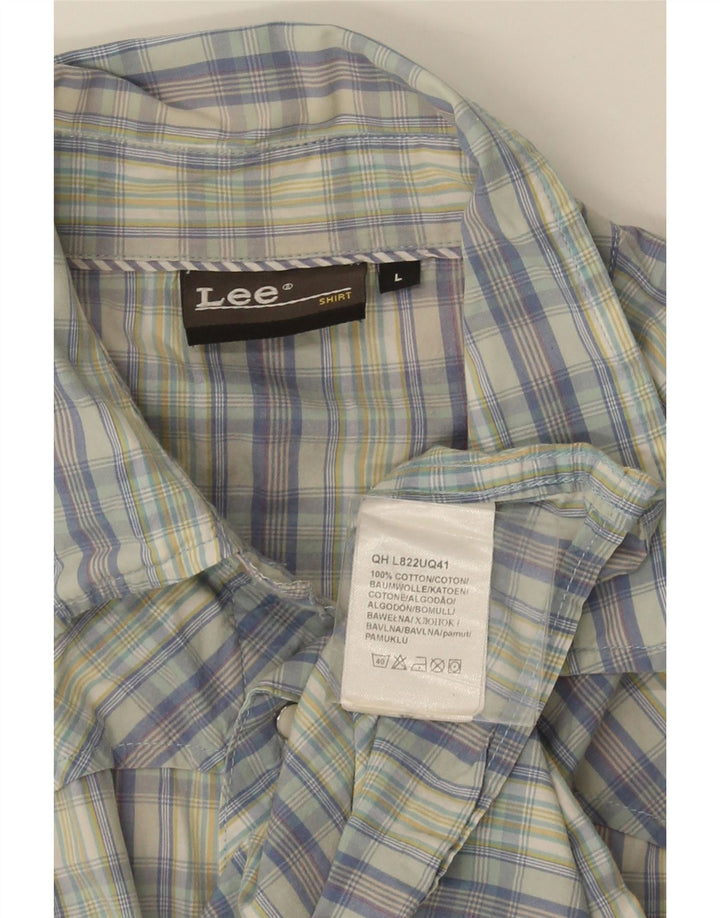 LEE Mens Short Sleeve Shirt Large Multicoloured Check Cotton