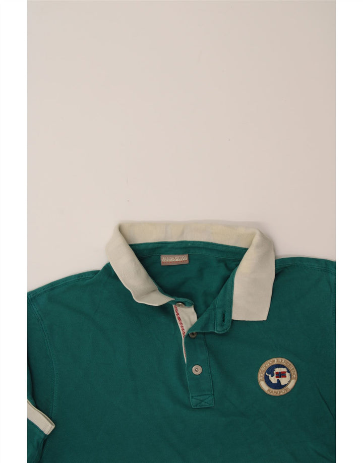NAPAPIJRI Mens Polo Shirt Large Green Cotton Vintage Napapijri and Second-Hand Napapijri from Messina Hembry 