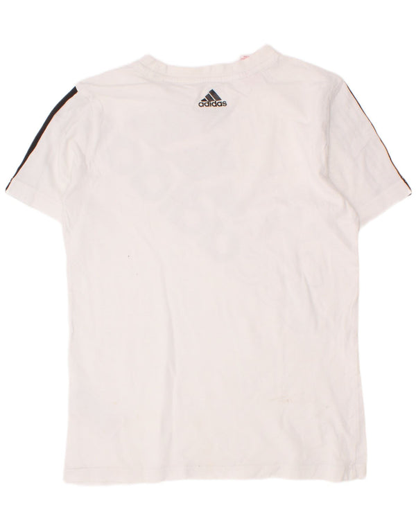 Adidas Boys Graphic T-Shirt Top 9-10 Years White Cotton