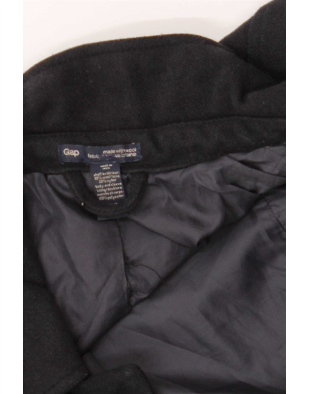 Gap Womens Overcoat UK 10 Small Navy Blue Wool