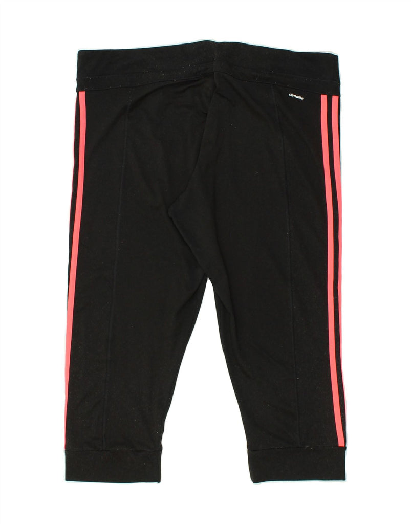 ADIDAS Womens Crop Leggings UK 20/22 XL Black Polyester | Vintage Adidas | Thrift | Second-Hand Adidas | Used Clothing | Messina Hembry 
