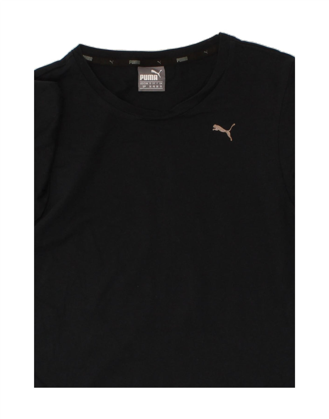 PUMA Womens T-Shirt Top UK 10 Small Navy Blue Vintage Puma and Second-Hand Puma from Messina Hembry 