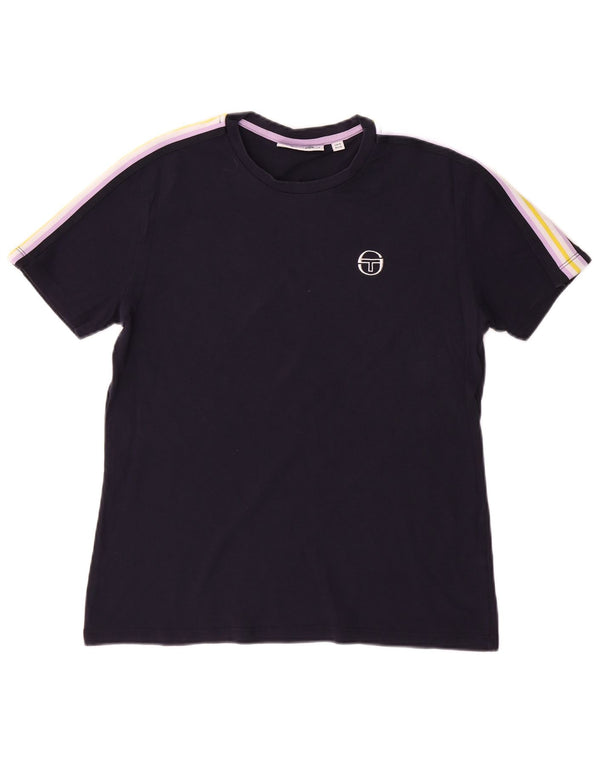 SERGIO TACCHINI Mens T-Shirt Top Small Navy Blue Colourblock