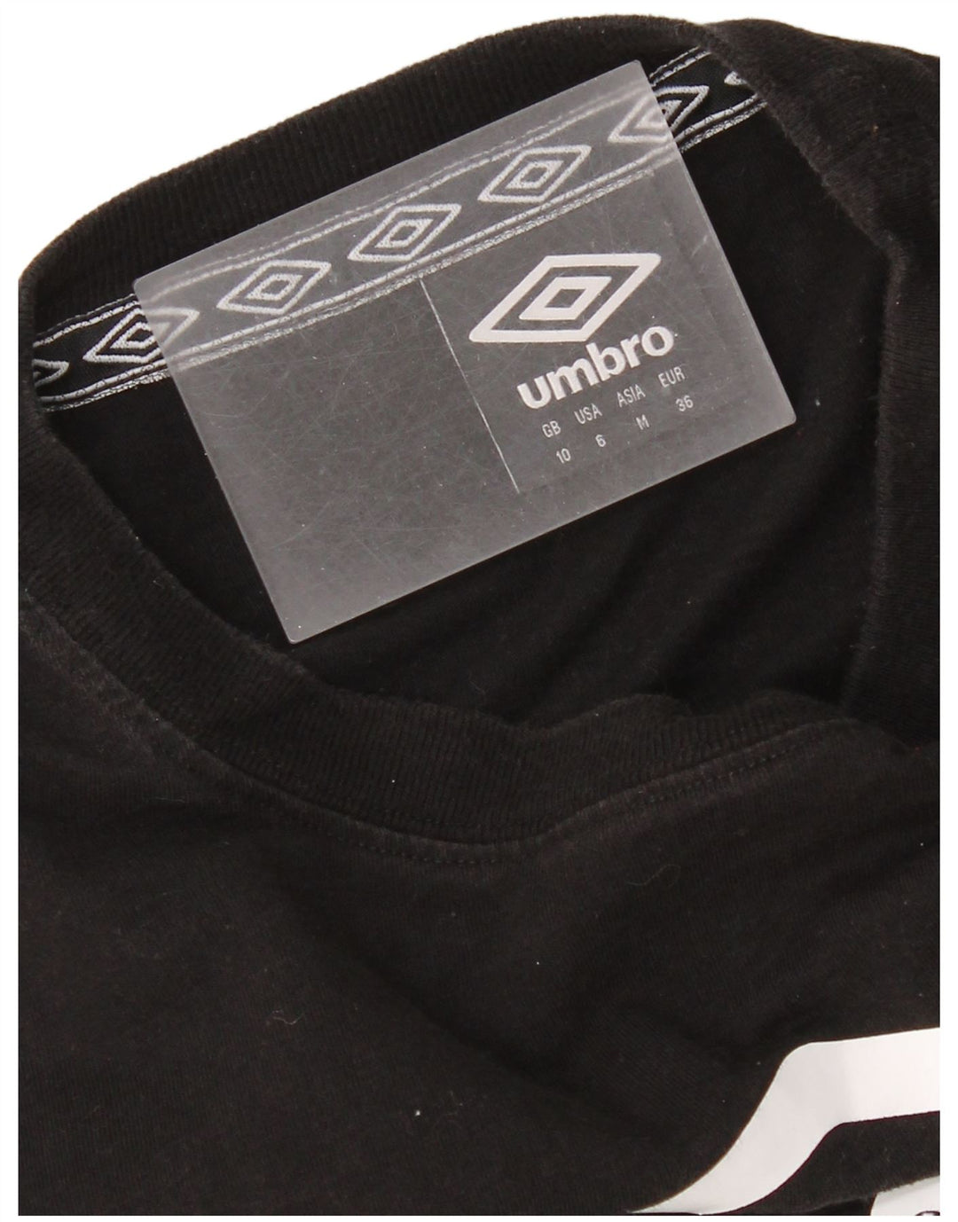 Umbro Womens Crop Oversized Graphic Top Long Sleeve UK 10 Small Black