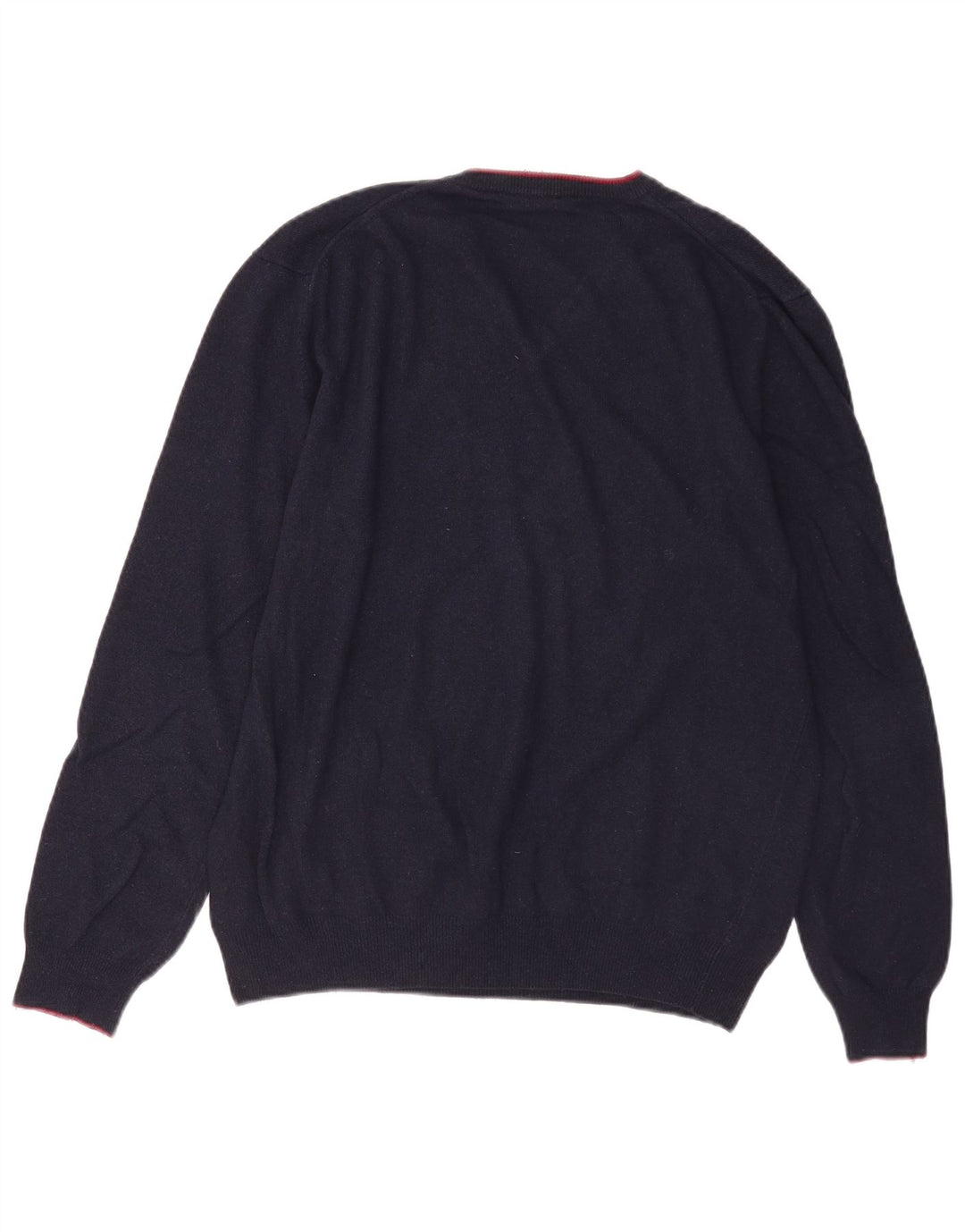 Harmont & Blaine Mens V-Neck Jumper Sweater XL Navy Blue Wool