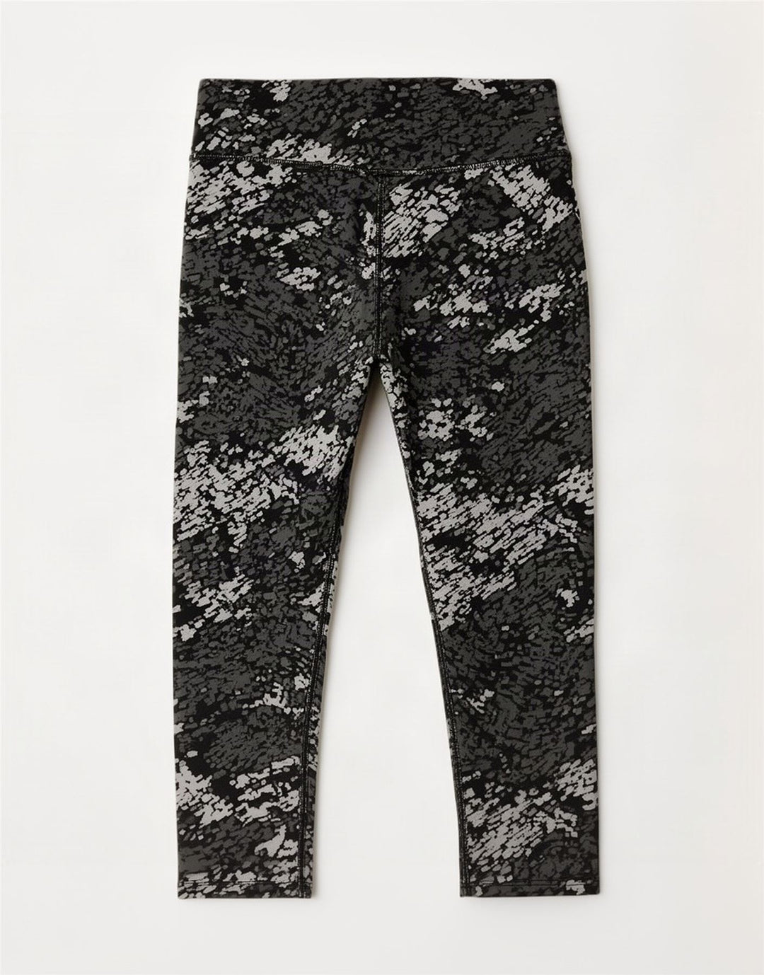 Nike Womens Dri Fit Capri Leggings UK 12 Medium Grey Spotted Polyester