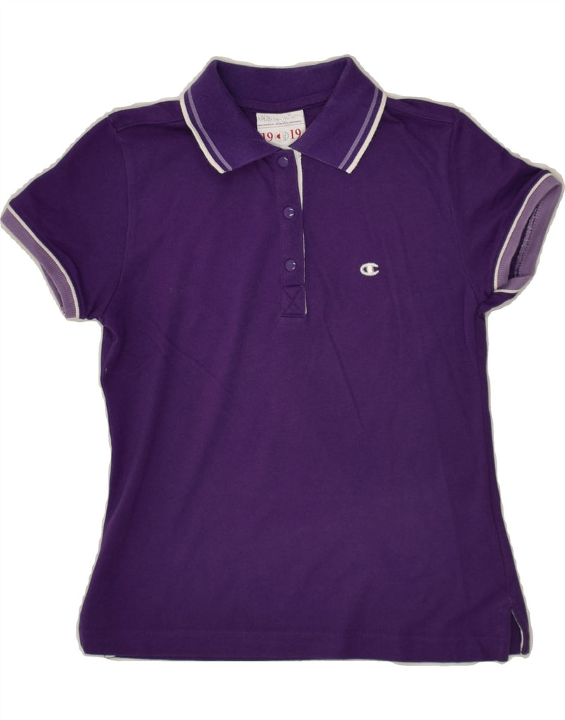 CHAMPION Girls Polo Shirt 7-8 Years Small Purple Cotton | Vintage Champion | Thrift | Second-Hand Champion | Used Clothing | Messina Hembry 