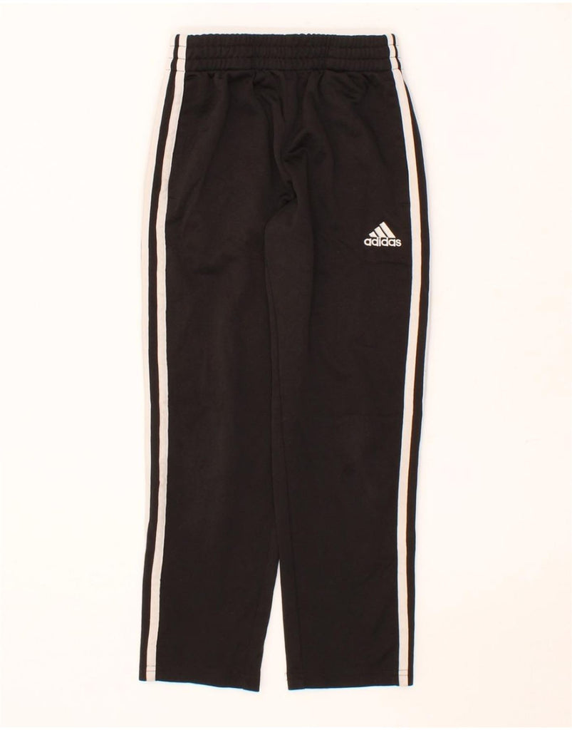 ADIDAS Boys Tracksuit Trousers 7-8 Years Small Black Polyester Vintage Adidas and Second-Hand Adidas from Messina Hembry 