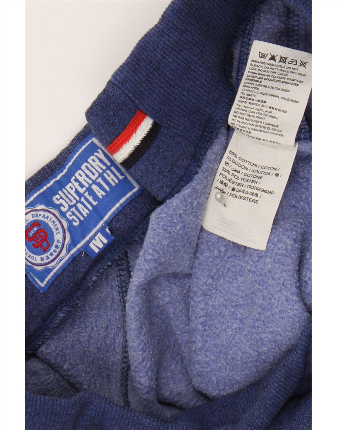 Superdry Mens Graphic Sport Shorts Medium  Blue Cotton