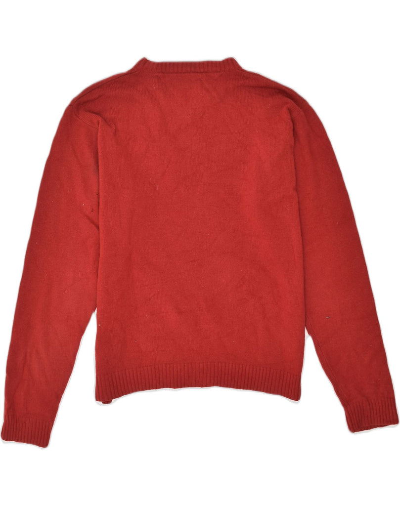 TOMMY HILFIGER Mens V-Neck Jumper Sweater Large Red Wool | Vintage Tommy Hilfiger | Thrift | Second-Hand Tommy Hilfiger | Used Clothing | Messina Hembry 