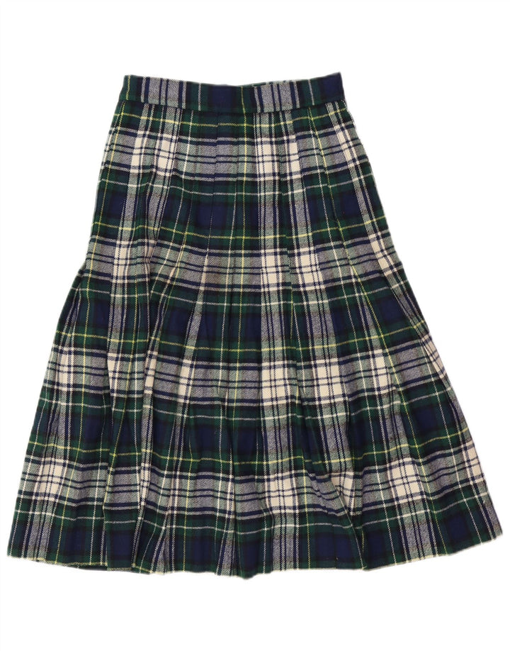 VINTAGE Womens High Waist Wrap Skirt IT 42 Medium W26  Green Plaid