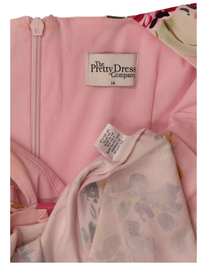 THE PRETTY DRESS COMPANY Womens Sheath Dress UK 14 Large Pink Floral