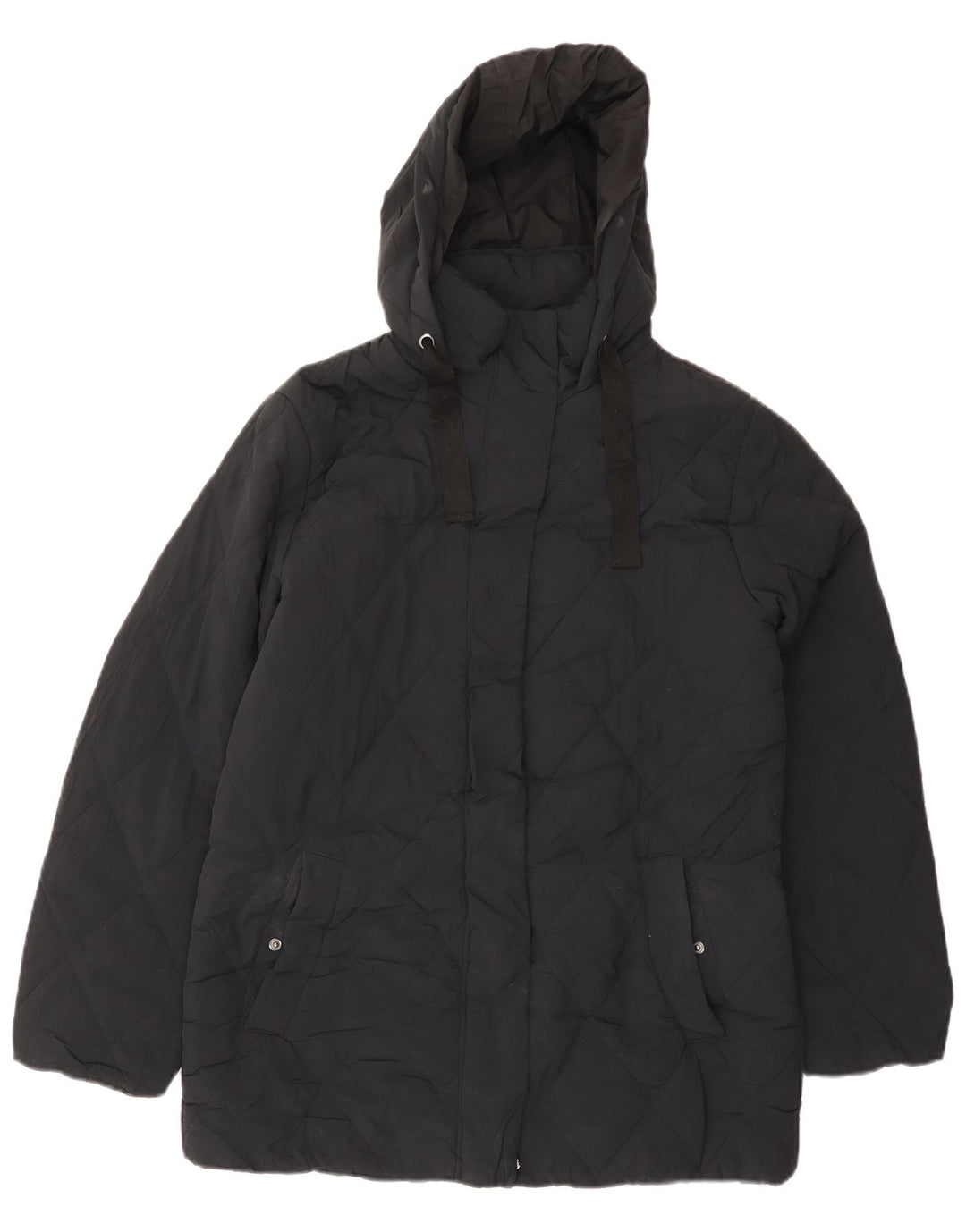 Marks & Spencer Womens Hooded Oversized Padded Jacket UK 8 Small Black
