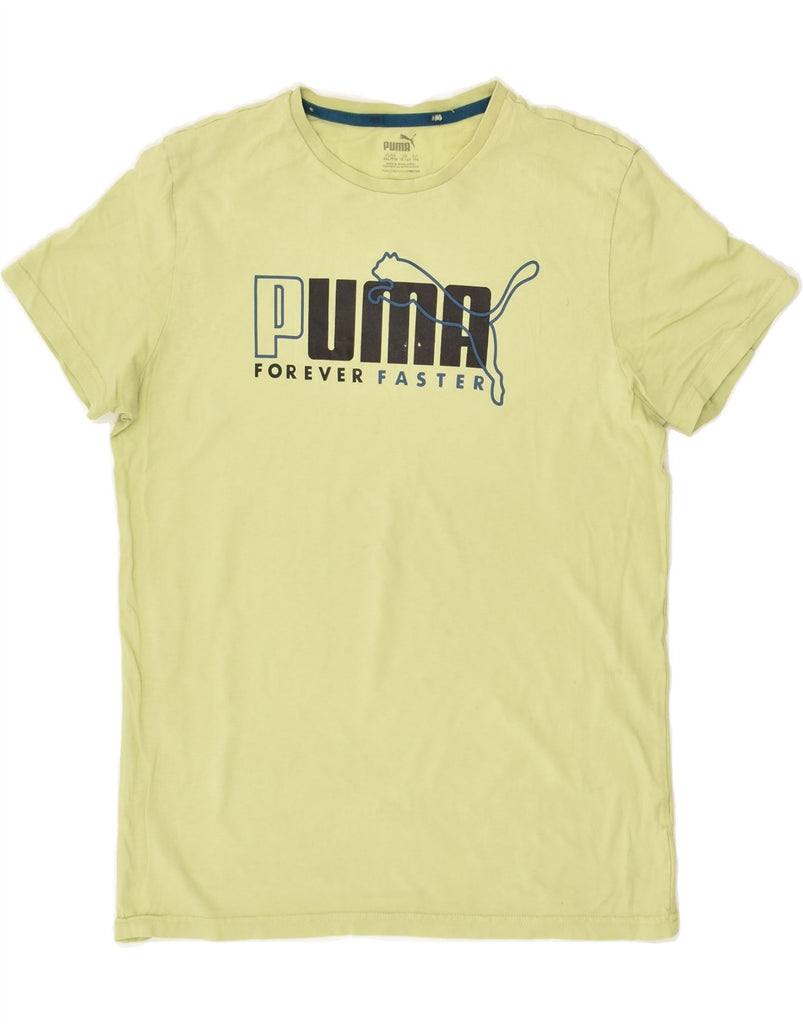 PUMA Boys Graphic T-Shirt Top 15-16 Years Yellow Cotton Vintage Puma and Second-Hand Puma from Messina Hembry 