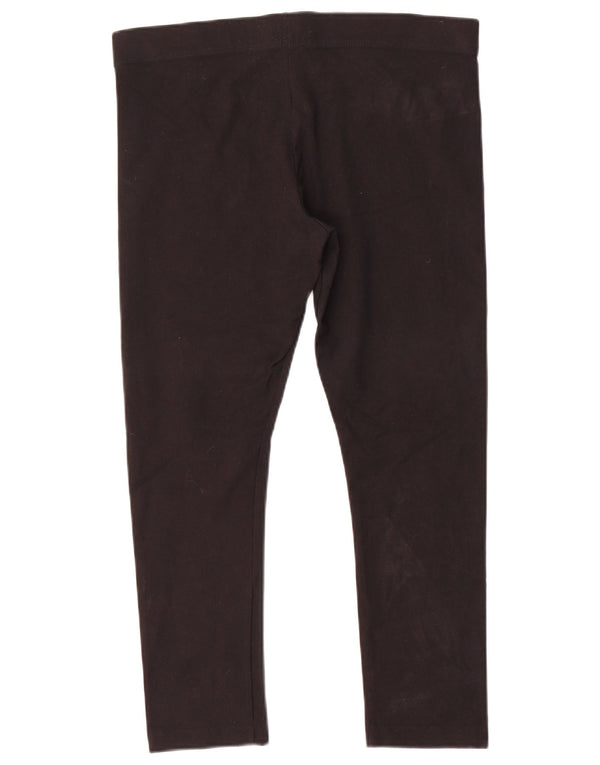 Dkny Womens Crop Leggings UK 14 Large Black Cotton