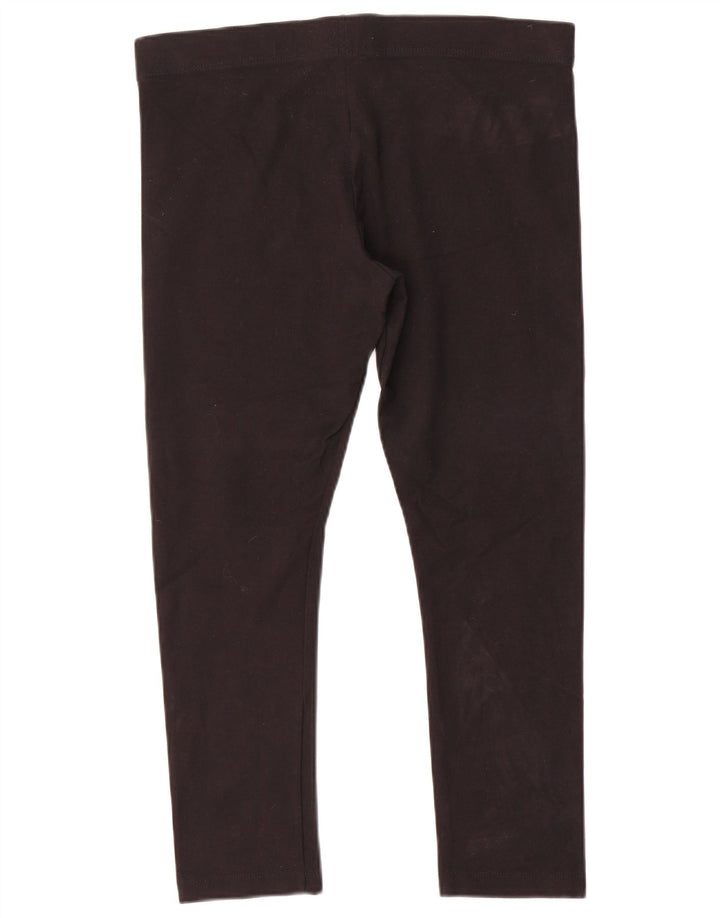 Dkny Womens Crop Leggings UK 14 Large Black Cotton