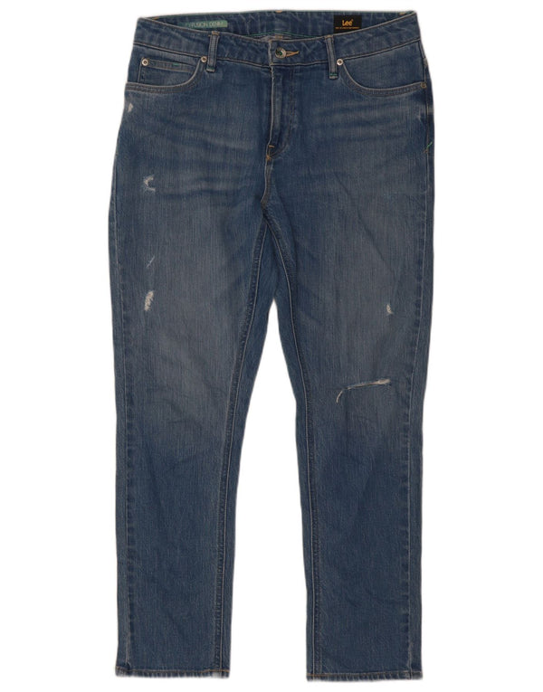 Lee Womens Distressed Slim Jeans W27 L26 Blue Cotton