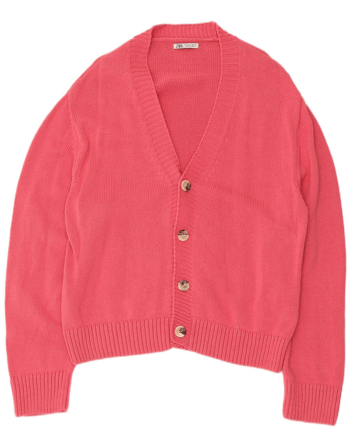 Zara Mens Cardigan Sweater Small Pink
