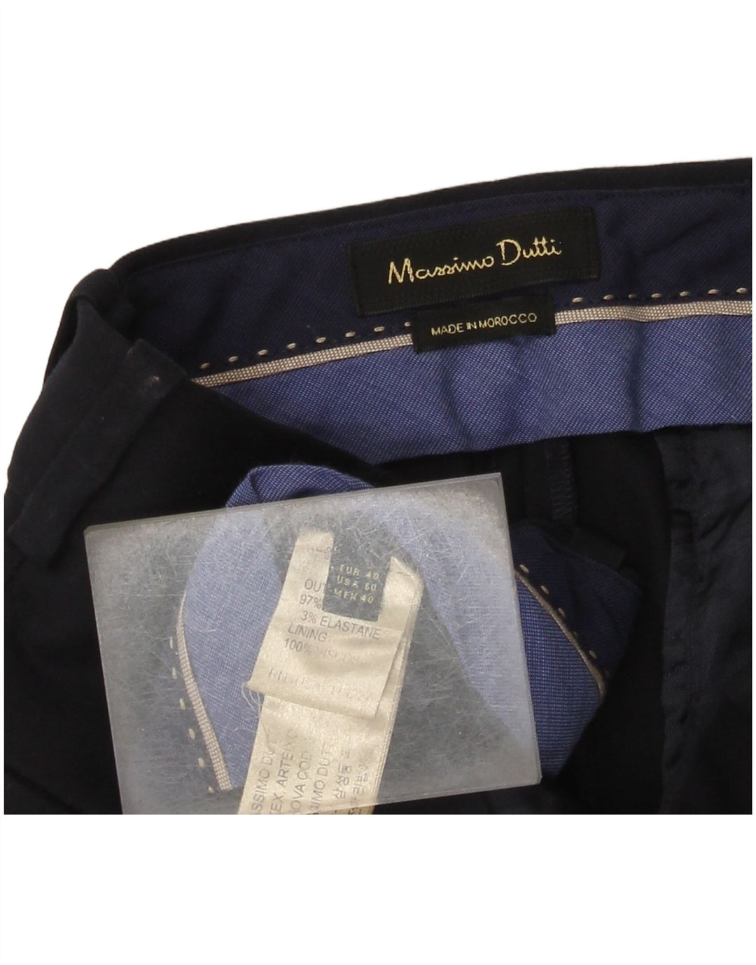 Massimo Dutti Womens Slim Chino Trousers EU 40 Medium W30 L28 Navy Blue