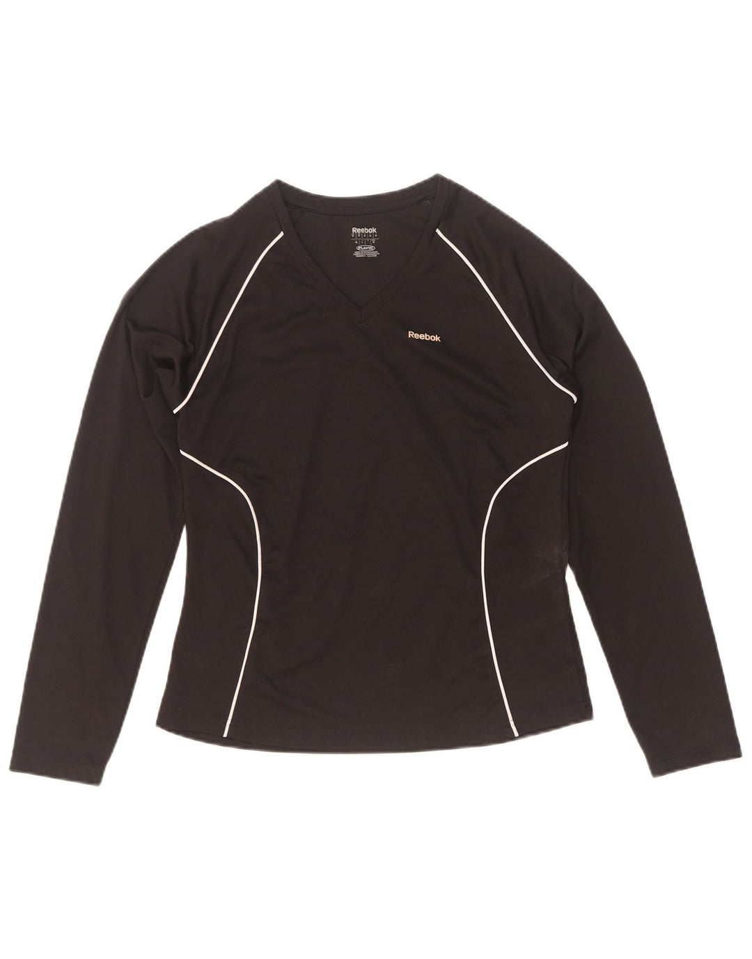 Reebok Womens Top Long Sleeve UK 12 Medium Black Polyester