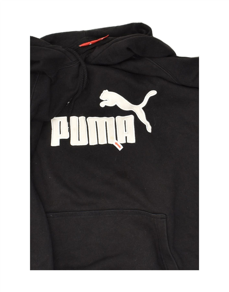 PUMA Mens Graphic Hoodie Jumper XL Black Cotton | Vintage Puma | Thrift | Second-Hand Puma | Used Clothing | Messina Hembry 