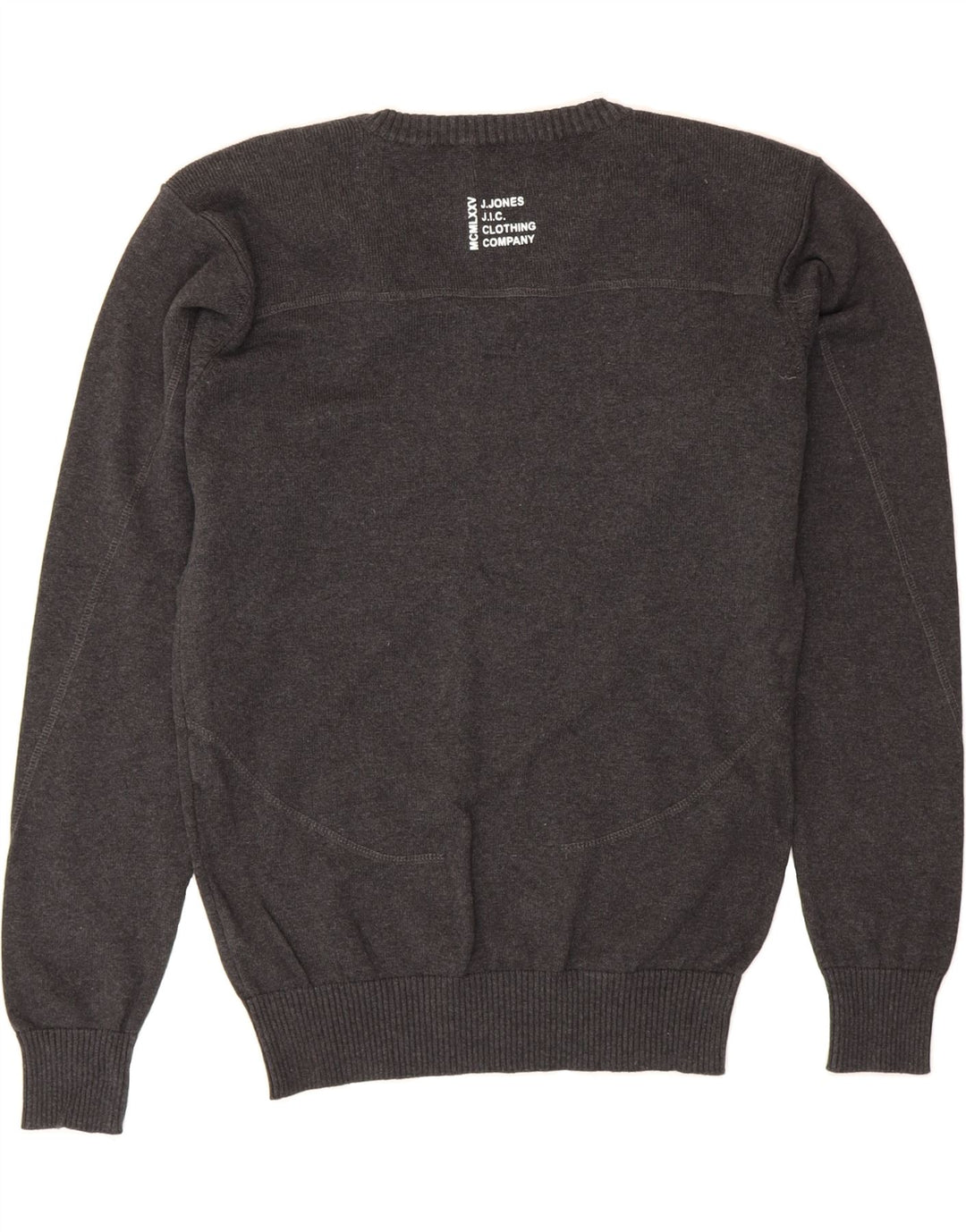 JACK & JONES Mens V-Neck Jumper Sweater Large Grey Cotton Vintage Jack & Jones and Second-Hand Jack & Jones from Messina Hembry 