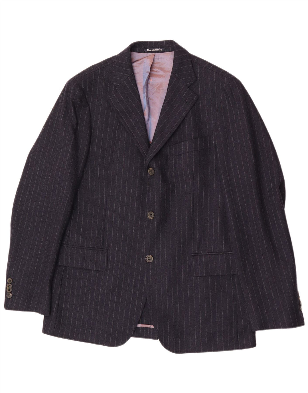 Brooksfield Mens 3 Button Blazer Jacket IT 50 Large Navy Blue Pinstripe
