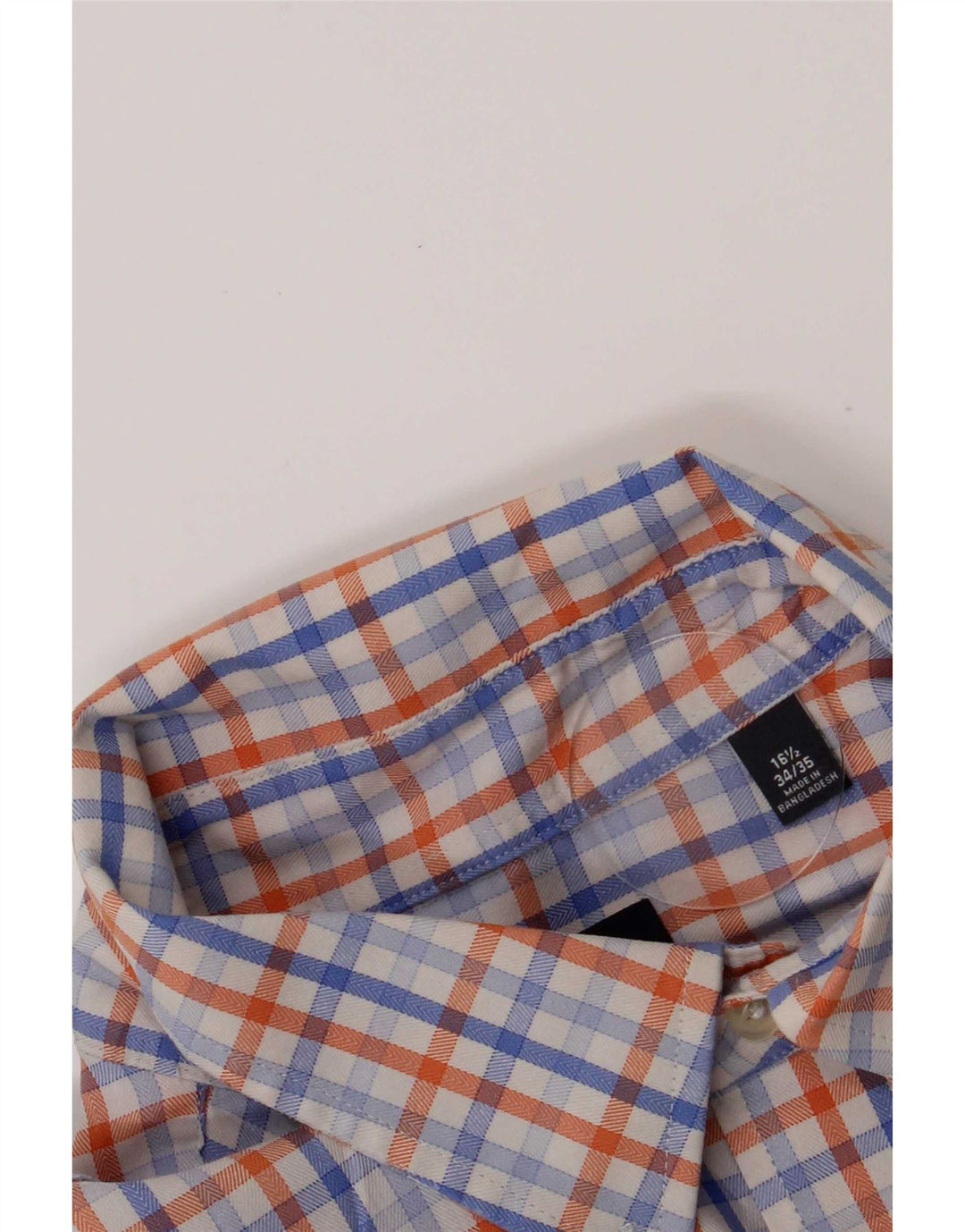Chaps Mens Shirt Size 16 1/2 Large Blue Check Cotton