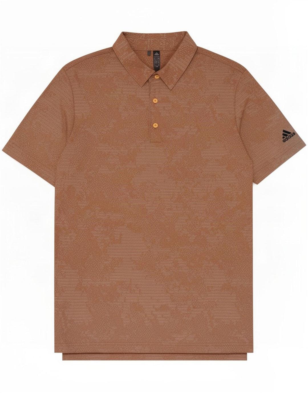 Adidas Mens Polo Shirt Large Brown Geometric Polyester