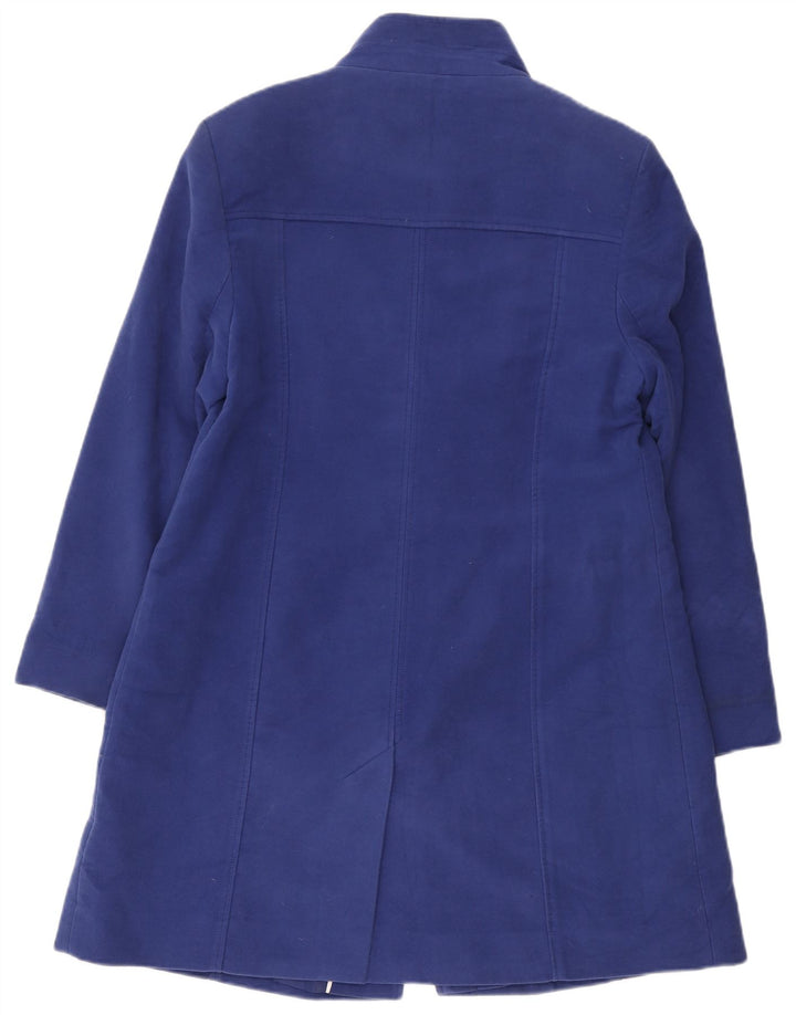 Laura Ashley Womens Overcoat UK 16 Large Navy Blue Cotton