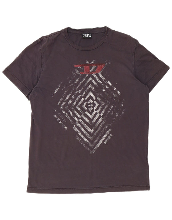 Diesel Mens T-Shirt Top XL Brown Cotton