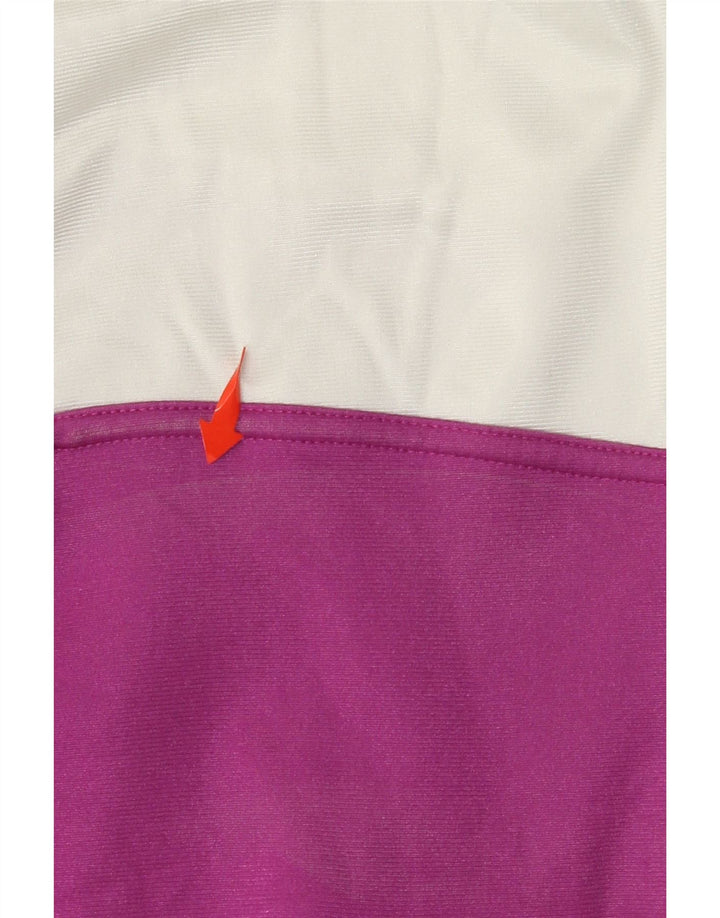 ASICS Womens Graphic Tracksuit Top Jacket IT 46 Large Purple Colourblock